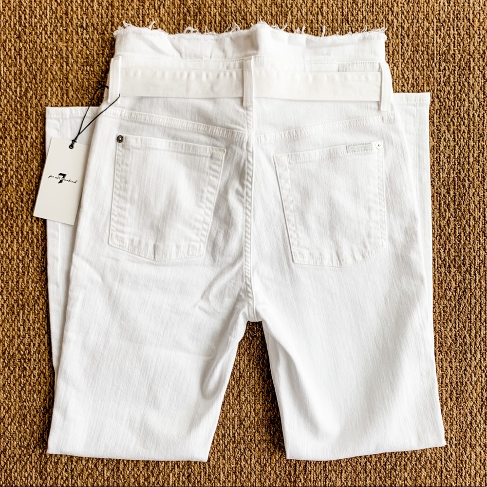 7 For All Mankind Paperbag White Jeans - Picture 4 of 8